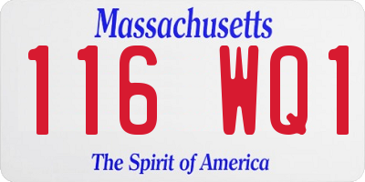 MA license plate 116WQ1