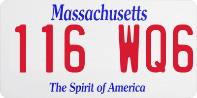 MA license plate 116WQ6