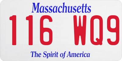 MA license plate 116WQ9