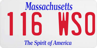 MA license plate 116WS0
