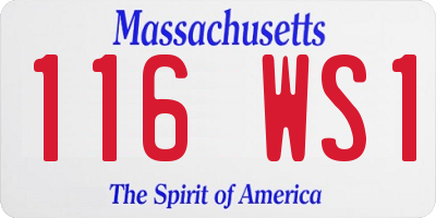 MA license plate 116WS1