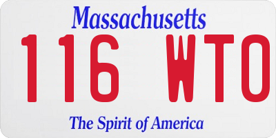 MA license plate 116WT0