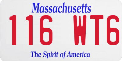 MA license plate 116WT6