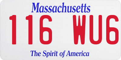 MA license plate 116WU6