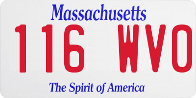 MA license plate 116WV0