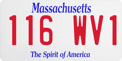MA license plate 116WV1