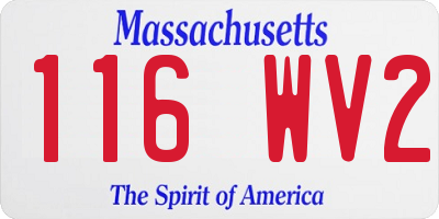 MA license plate 116WV2
