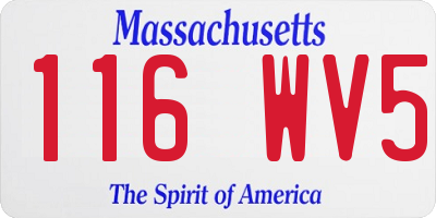 MA license plate 116WV5