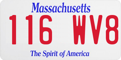 MA license plate 116WV8