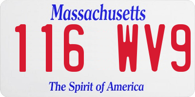 MA license plate 116WV9