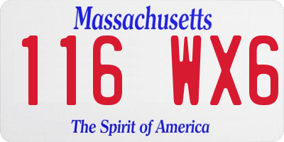 MA license plate 116WX6