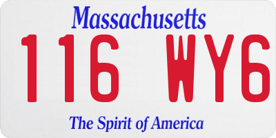 MA license plate 116WY6
