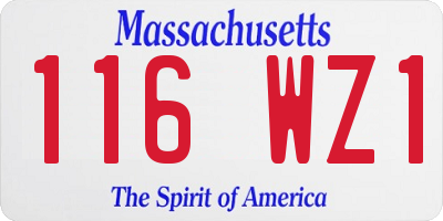 MA license plate 116WZ1