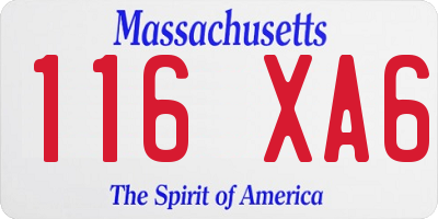 MA license plate 116XA6