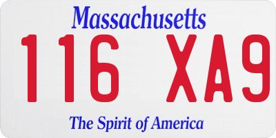 MA license plate 116XA9