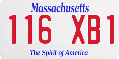 MA license plate 116XB1