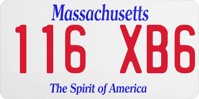 MA license plate 116XB6