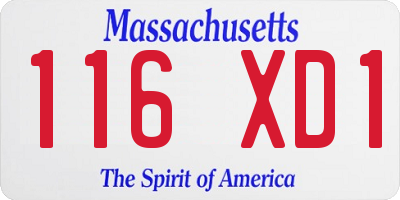 MA license plate 116XD1