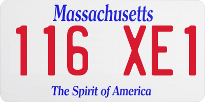 MA license plate 116XE1