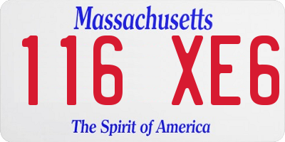 MA license plate 116XE6