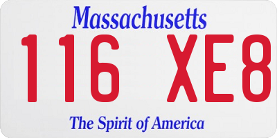 MA license plate 116XE8