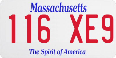 MA license plate 116XE9