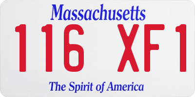 MA license plate 116XF1