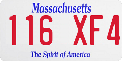 MA license plate 116XF4