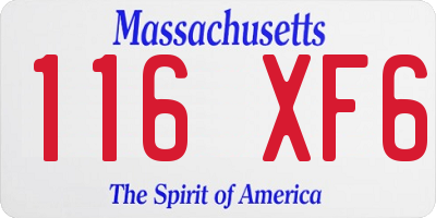 MA license plate 116XF6