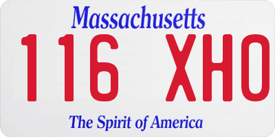 MA license plate 116XH0