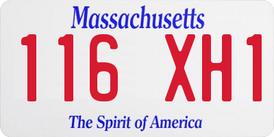 MA license plate 116XH1