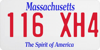 MA license plate 116XH4