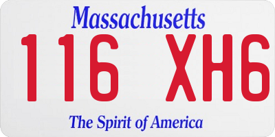 MA license plate 116XH6