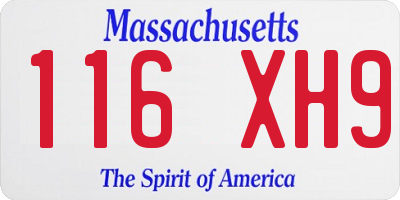MA license plate 116XH9