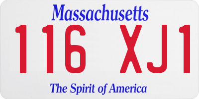 MA license plate 116XJ1