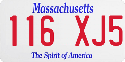 MA license plate 116XJ5