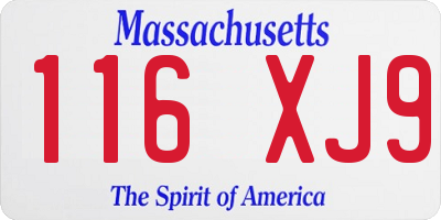 MA license plate 116XJ9