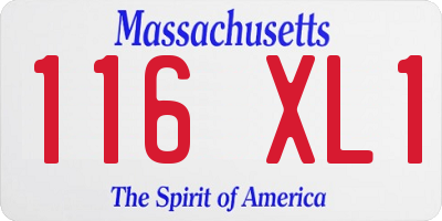 MA license plate 116XL1