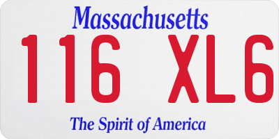 MA license plate 116XL6