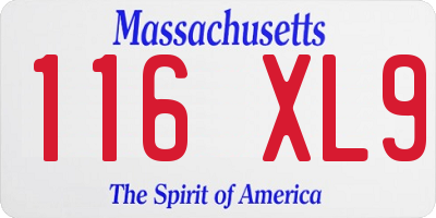 MA license plate 116XL9