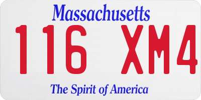 MA license plate 116XM4