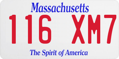 MA license plate 116XM7