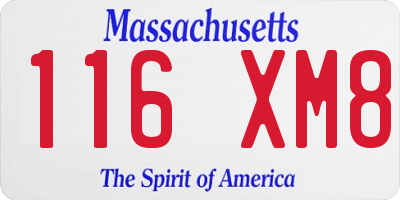 MA license plate 116XM8