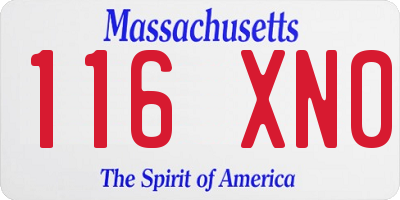 MA license plate 116XN0