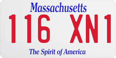 MA license plate 116XN1