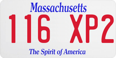 MA license plate 116XP2