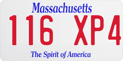 MA license plate 116XP4