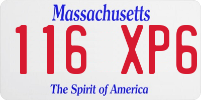MA license plate 116XP6