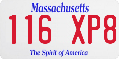 MA license plate 116XP8