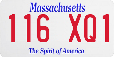 MA license plate 116XQ1